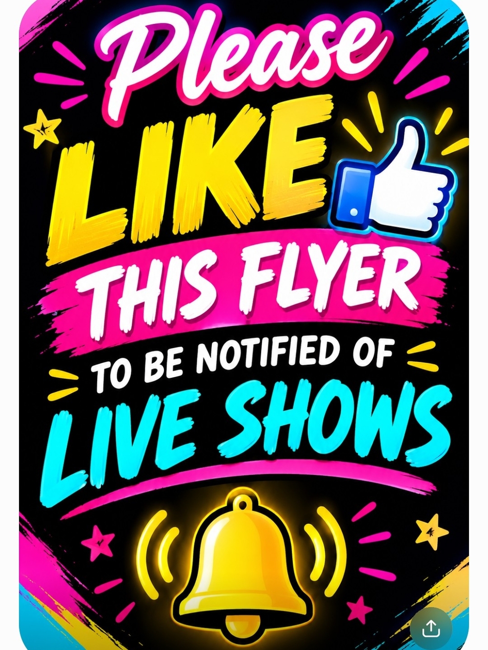Free People Neon Live Shows Flyer - Yellow, Pink, Aqua, Black